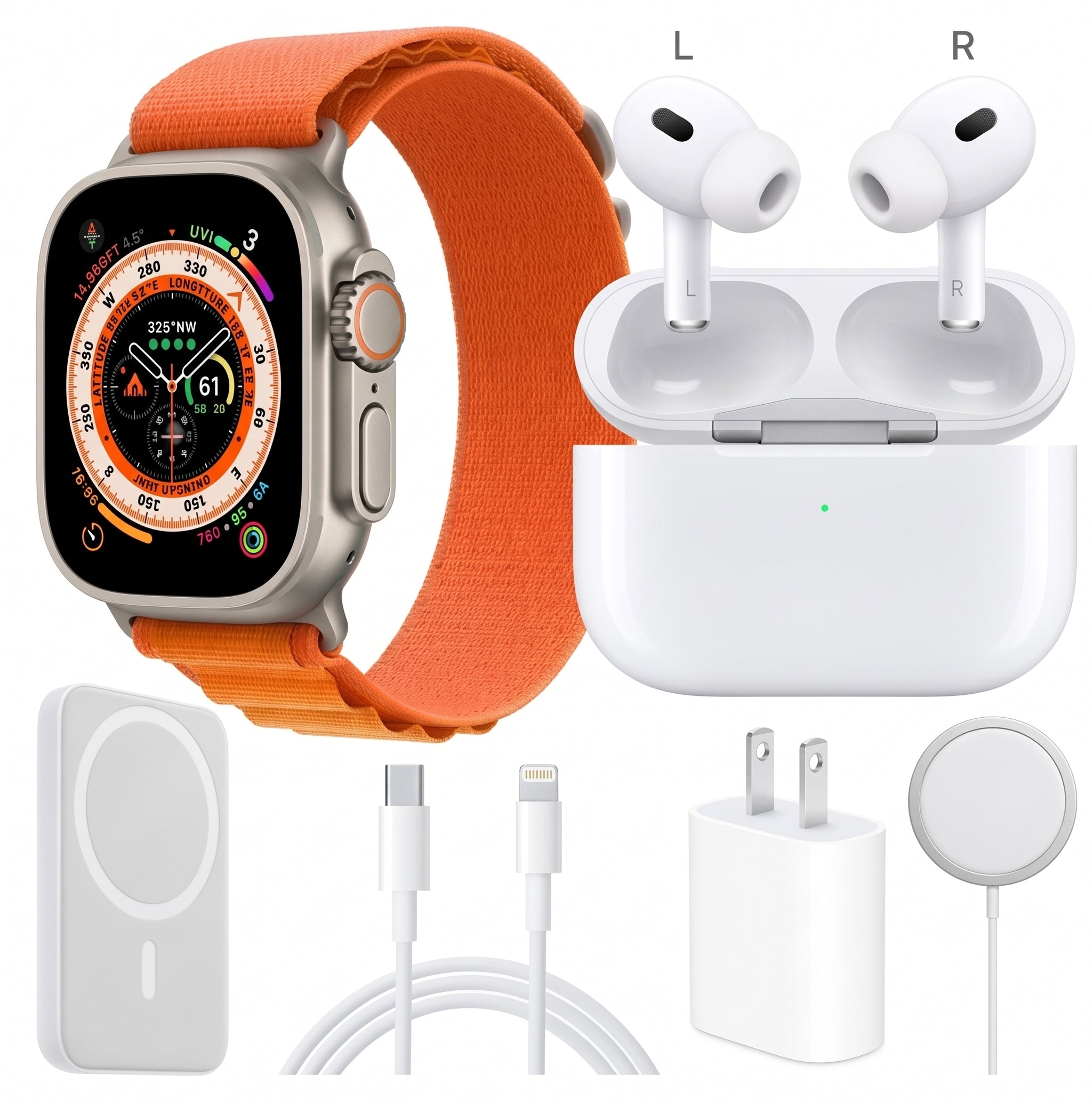 Pack Smartwatch X8 Ultra + Audífonos Inalámbricos — Mega Combo 7-en-1