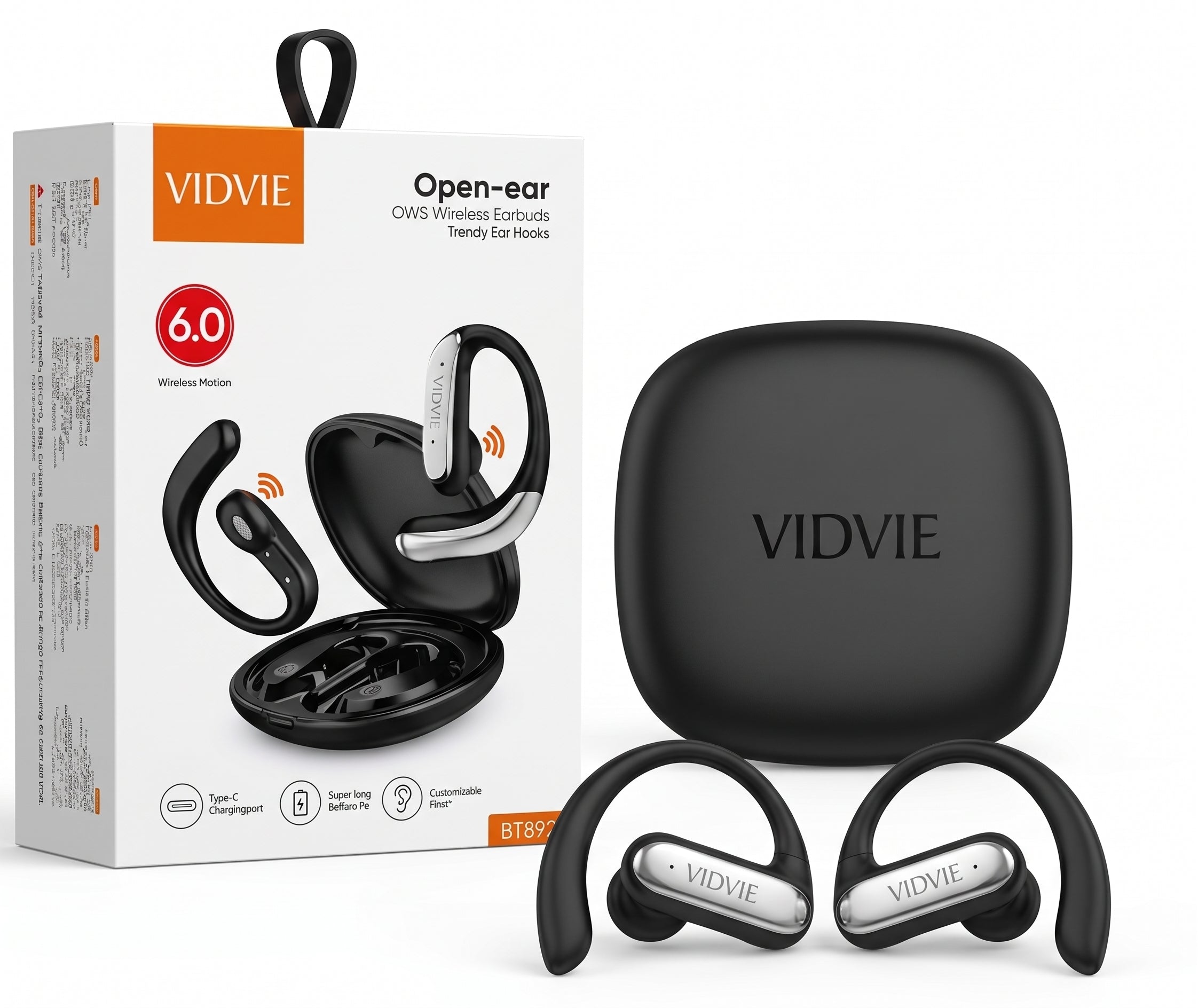 Audífonos Open-Ear OWS — Bluetooth 6.0 - Sonido de alta calidad